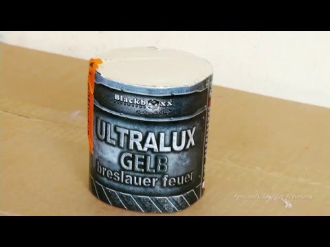 Blackboxx Ultralux &quot;Breslauer Feuer&quot; Gelb Kat: T 1 - Pyrocheck Silvester Feuerwerk Full HD -